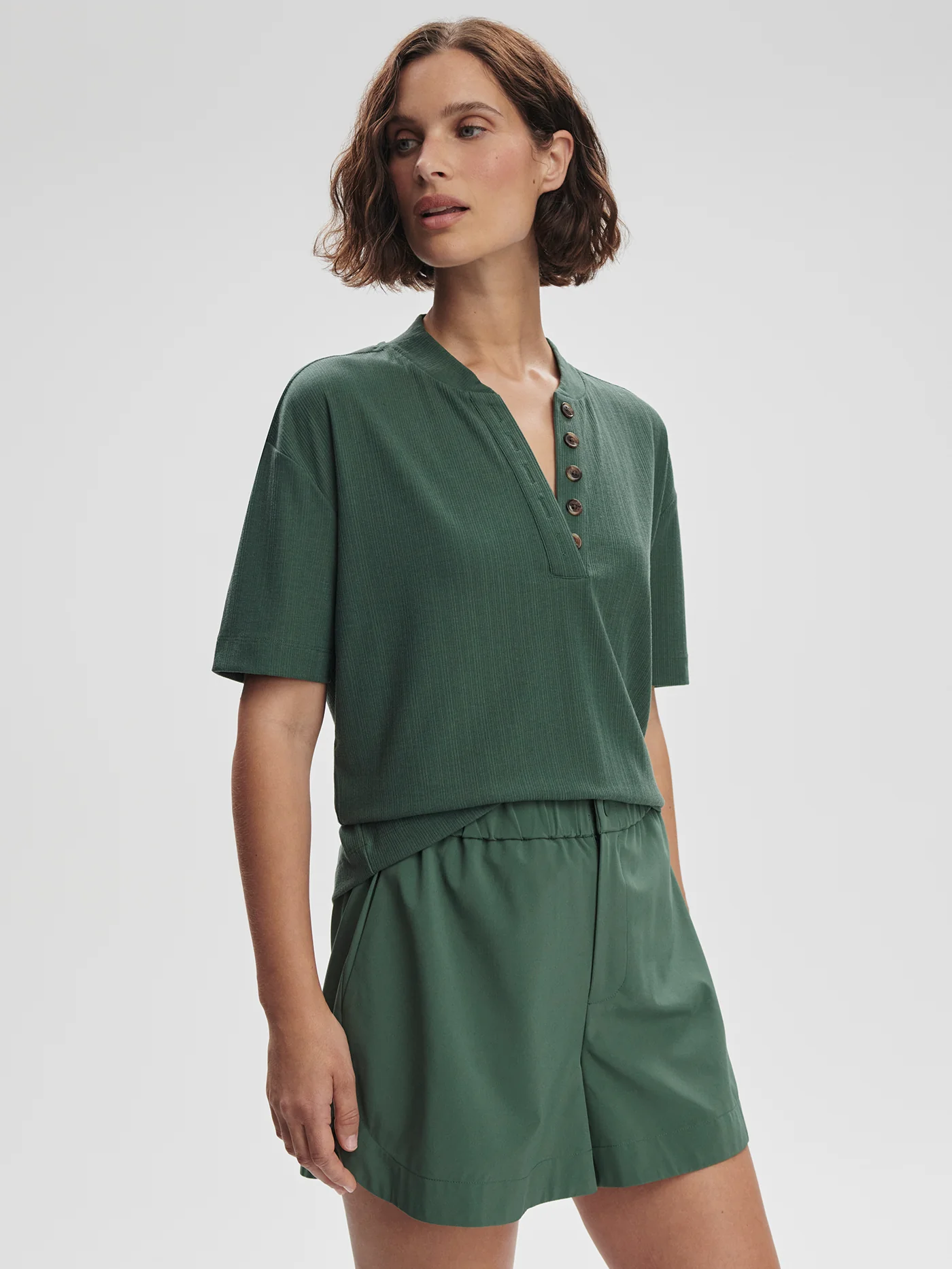 Kasey Mock Placket Rib Tee - Image 16