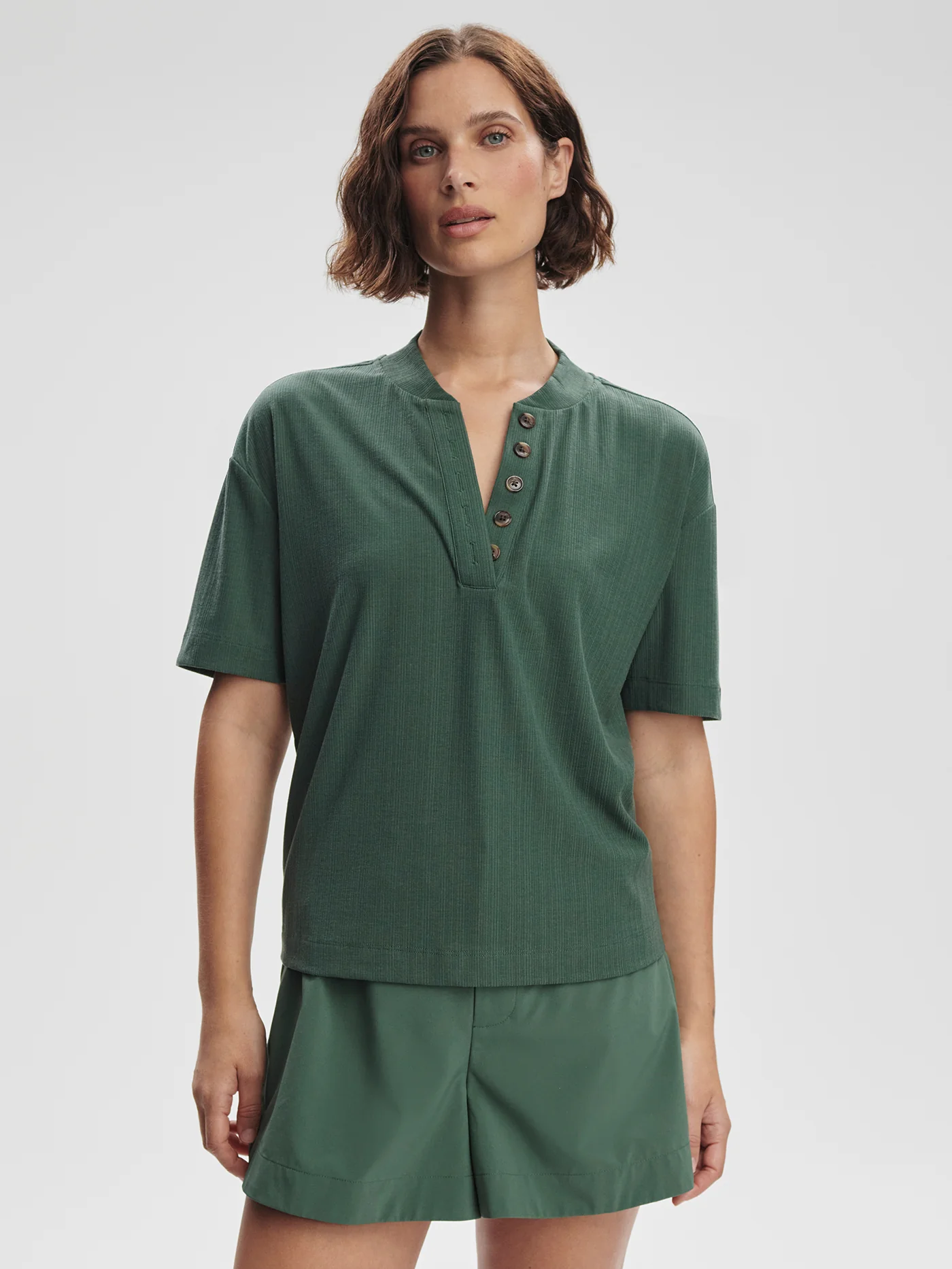 Kasey Mock Placket Rib Tee - Image 17