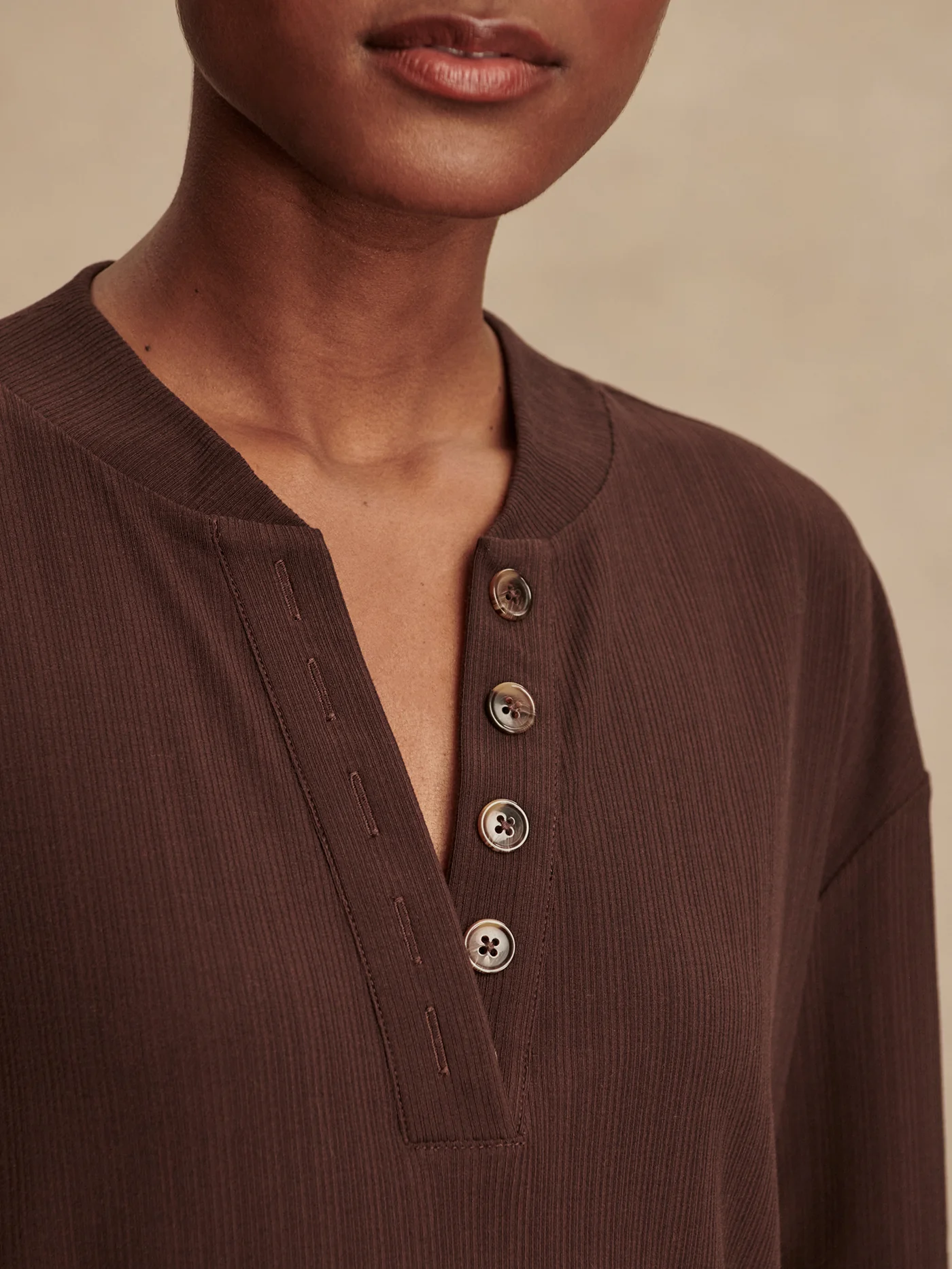 Kasey Mock Placket Rib Tee - Image 22