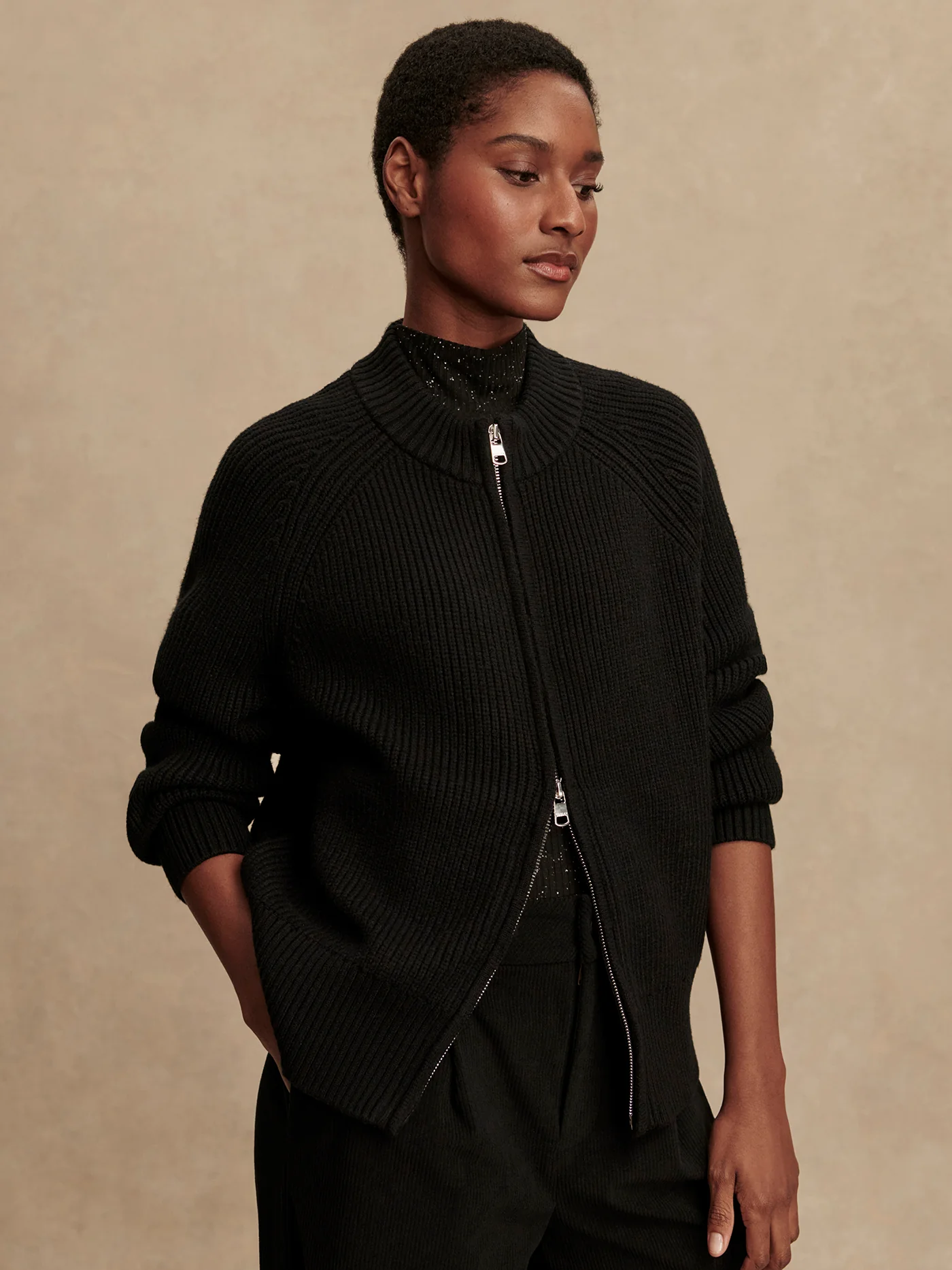 Milo Zip Through Knit Jacket - Image 10