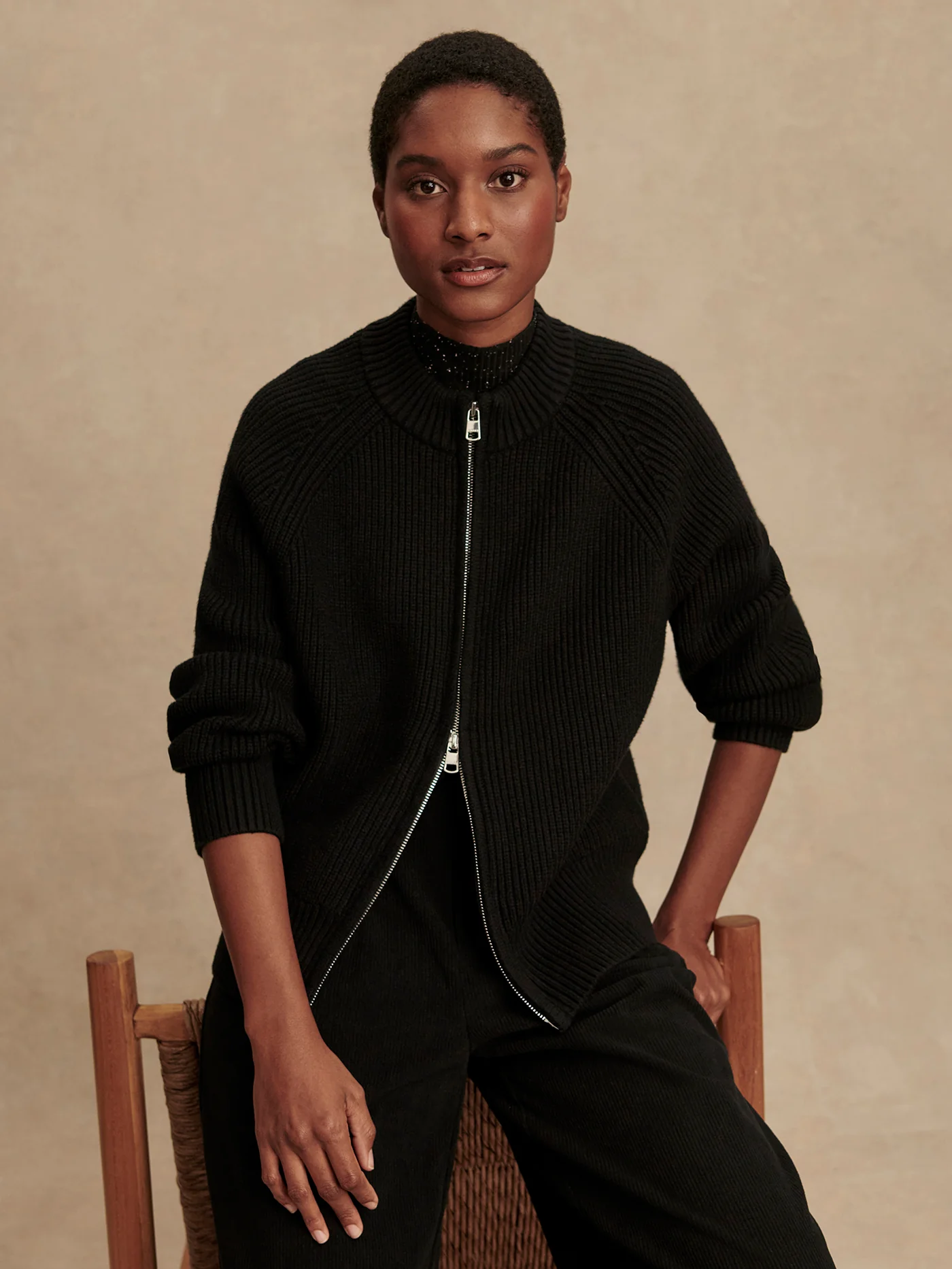 Milo Zip Through Knit Jacket - Image 7