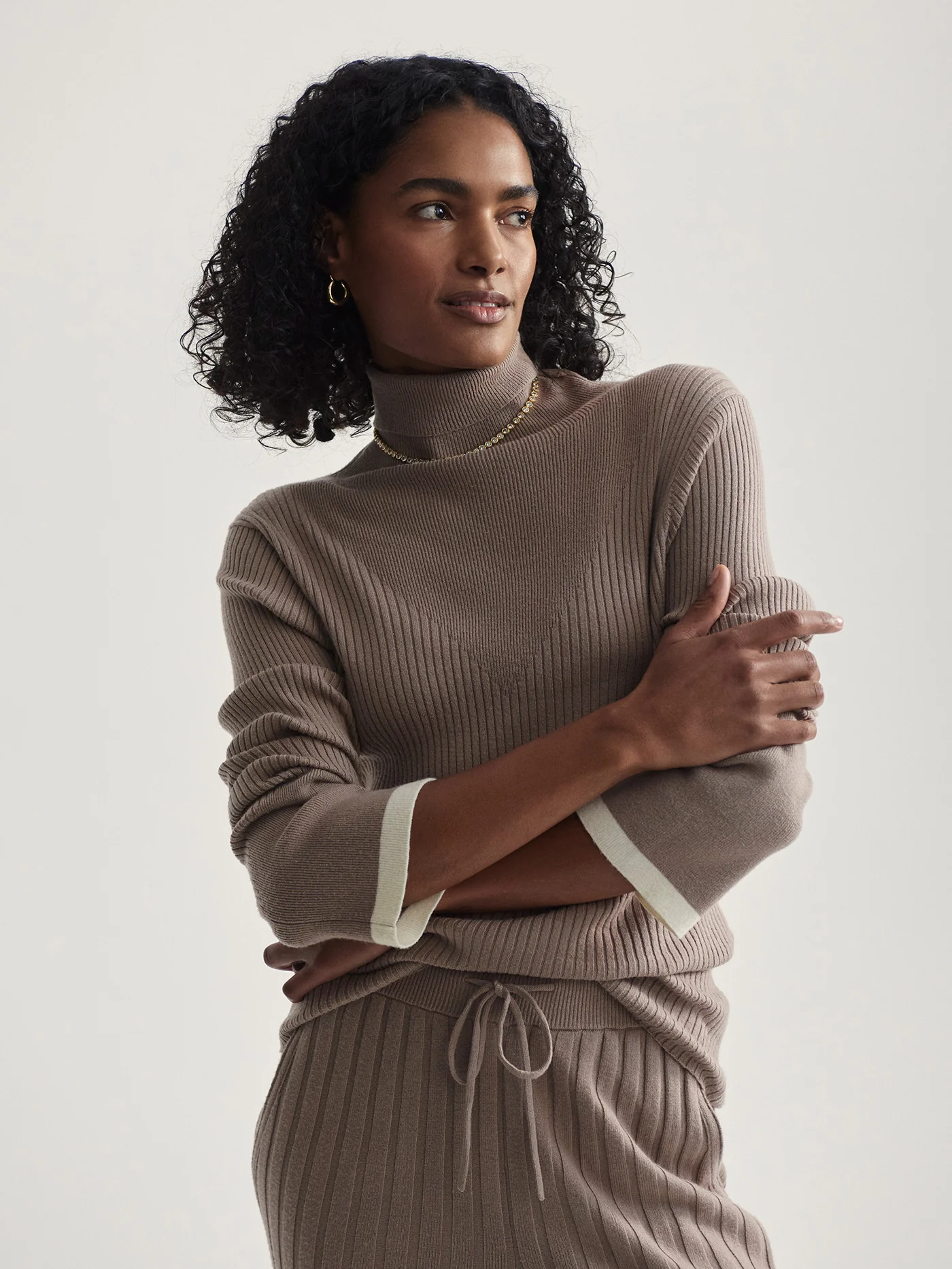 Ravena Rib Knit High Neck Top - Image 3