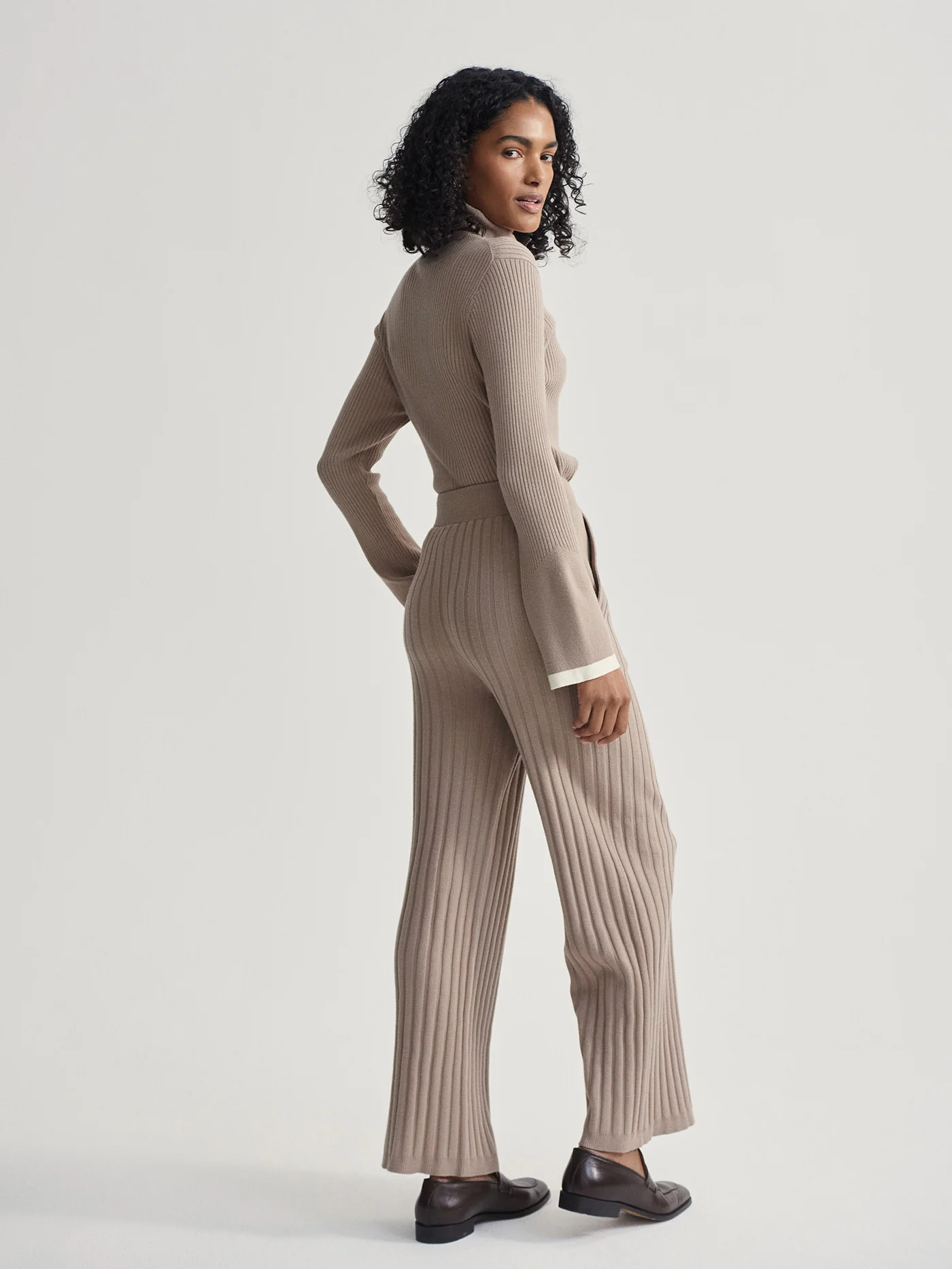 Simeon Wide Rib Knit Trouser - Image 3